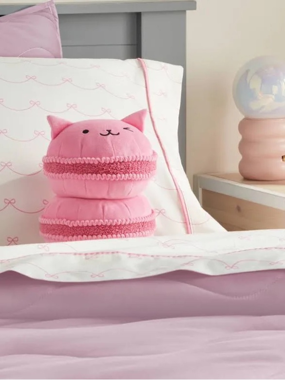 Weighted Plush Pink Cat Macaron